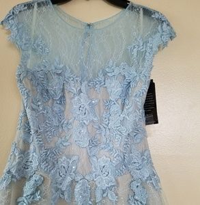 NWT Illusion Lace Accented Gown
